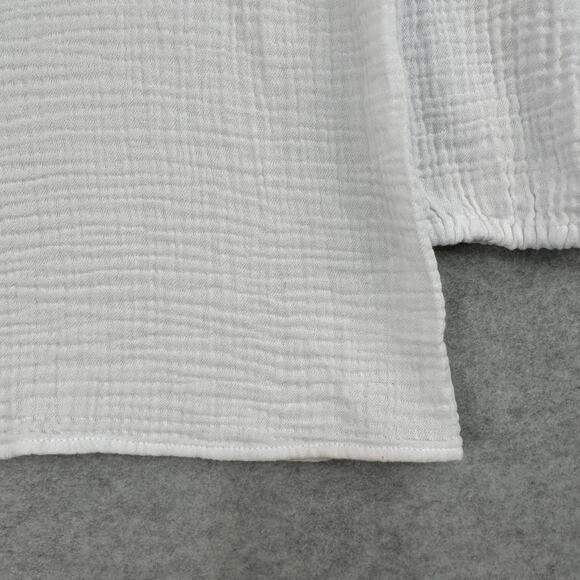 J.Crew Long Sleeve Gauze Tie-neck Top 3X White Ruffle Neck Pullover Elastic Cuff - Picture 5 of 9